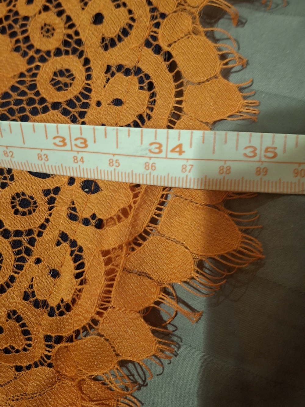 Umgee Navy and Orange Crochet Trim Mini Dress - Picture 9 of 11